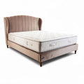Velvet upholstered bed frame with mattress included 200 x 160 x 100cm
