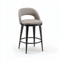 Upholstered bar stool in black and white fabric with metal frame 42 x 42 x 102cm