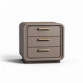Wooden nightstand with three drawers in taupe finish 40 x 40 x 50cm