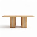 Wooden dining table with expandable design natural finish 200 x 100 x 75cm